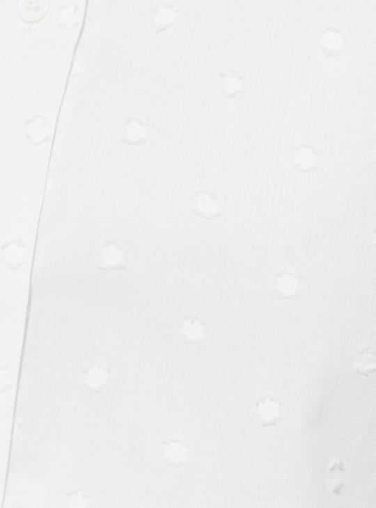 URB_N Women Dobby Woven Crop Boxy Fit Shirt