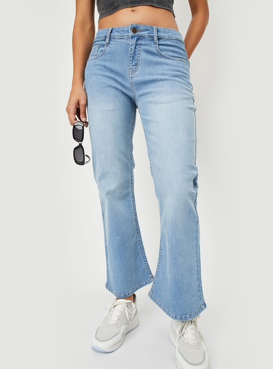 Women Washed Flared Jeans