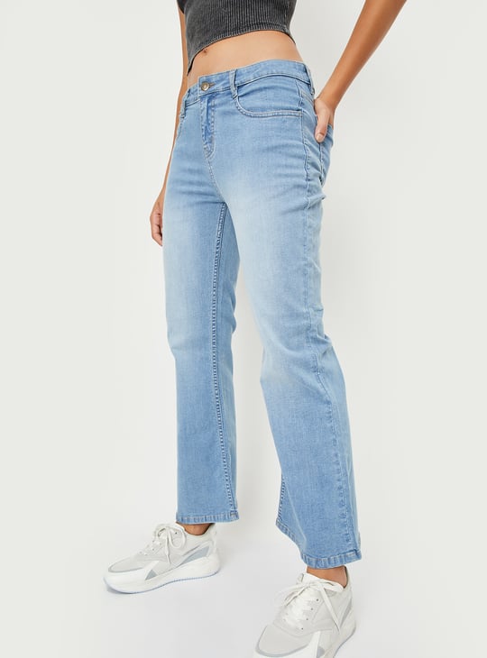 Women Washed Flared Jeans