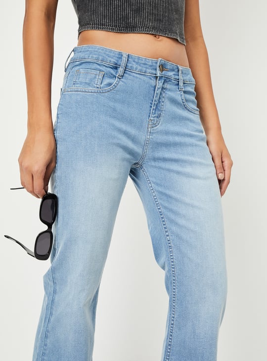 Women Washed Flared Jeans