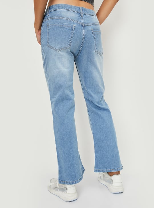 Women Washed Flared Jeans