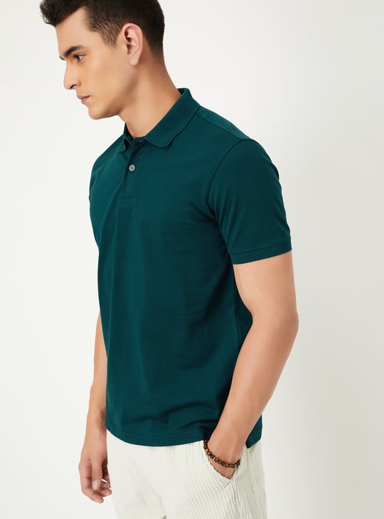 Men Textured Polo T-shirt