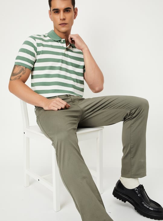 Men Striped Polo T-shirt