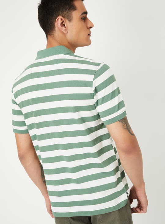 Men Striped Polo T-shirt