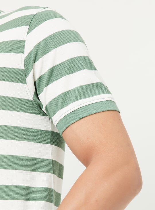 Men Striped Polo T-shirt