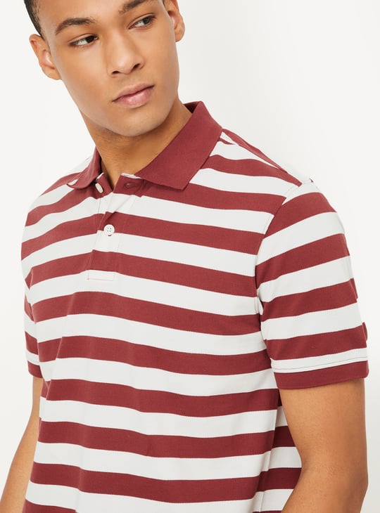 Men Striped Polo T-shirt