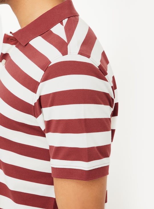 Men Striped Polo T-shirt