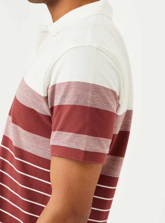 Men Striped Polo T-shirt