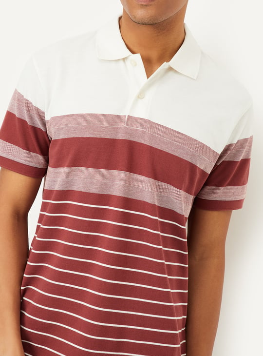 Men Striped Polo T-shirt
