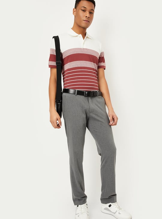 Men Striped Polo T-shirt