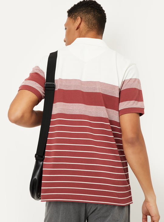 Men Striped Polo T-shirt