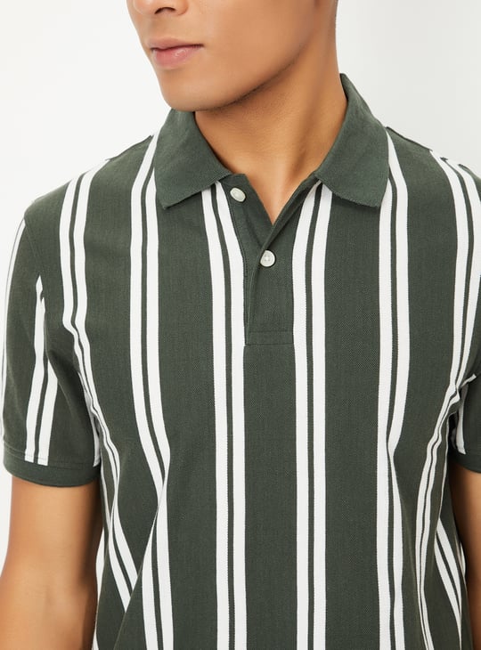 Men Striped Polo T-shirt