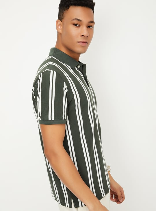 Men Striped Polo T-shirt