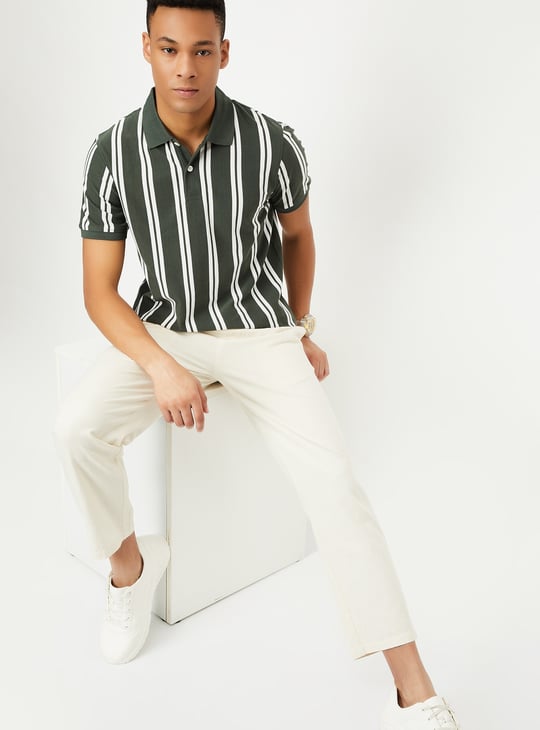 Men Striped Polo T-shirt