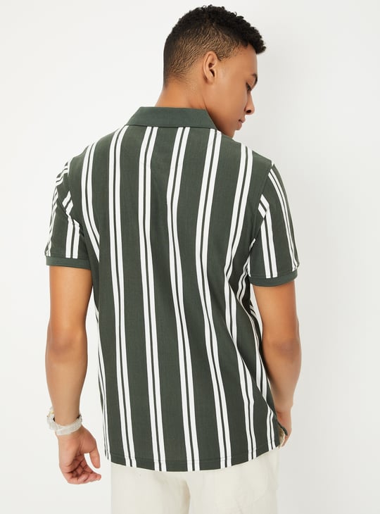 Men Striped Polo T-shirt