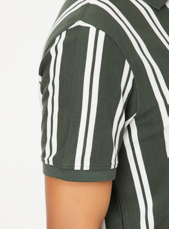Men Striped Polo T-shirt