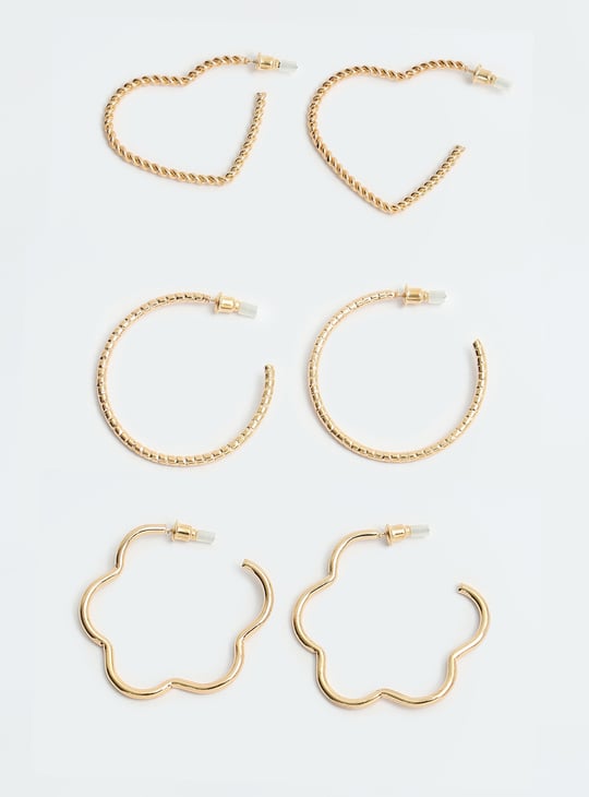 Women Half Hoop Earrings - Pack of 3