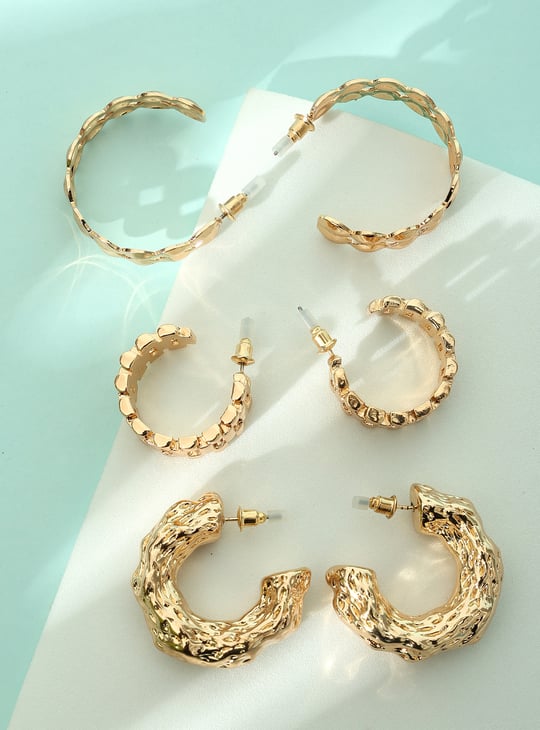 Women Half Hoop Earrings - Pack of 3