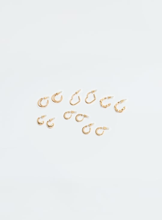 Women Half Hoop Earrings - Pack of 6