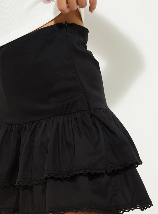 ALAYA F x URB_N Women Tiered Mini Skirt