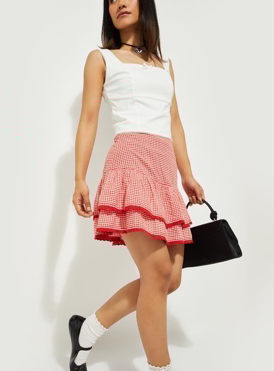 ALAYA F x URB_N Women Tiered Mini Skirt