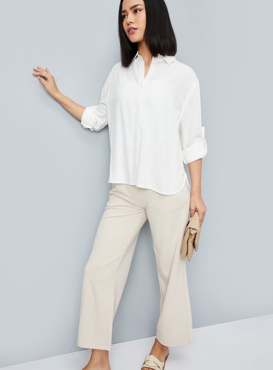 Women Textured Oversized Shirt