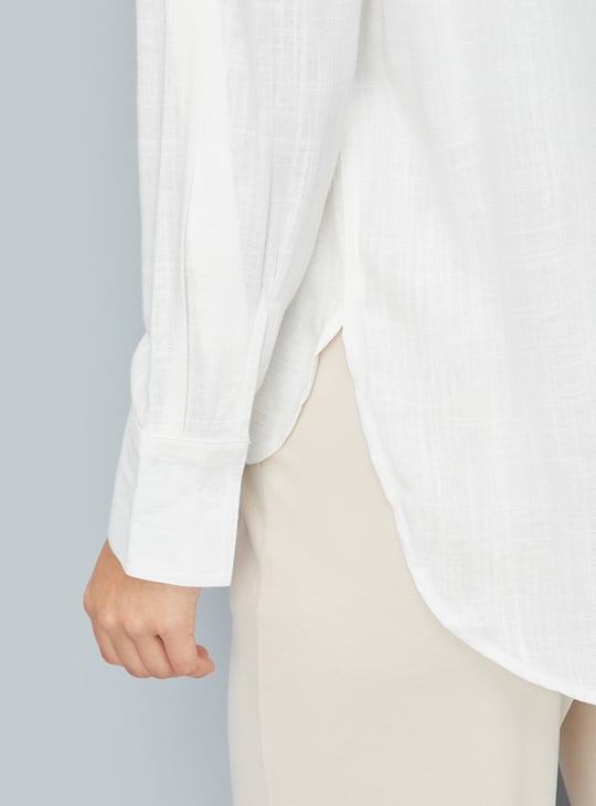 Women Textured Oversized Shirt