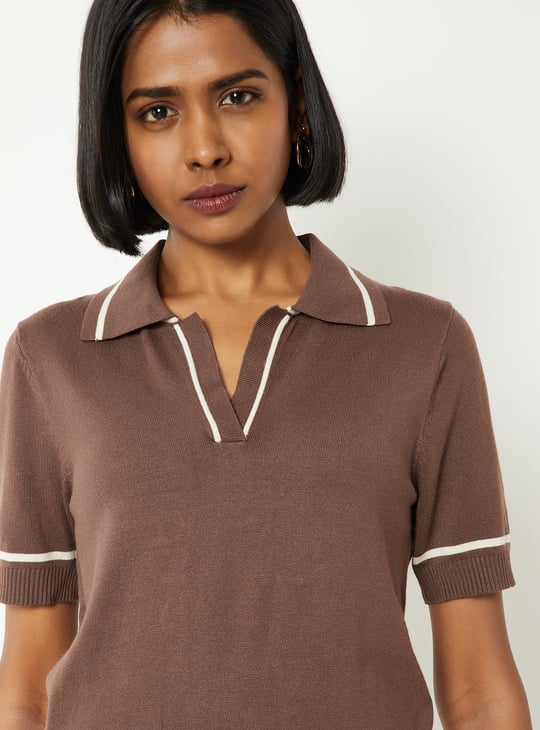 Women Knit Polo T-shirt Women Knit Polo T-shirt