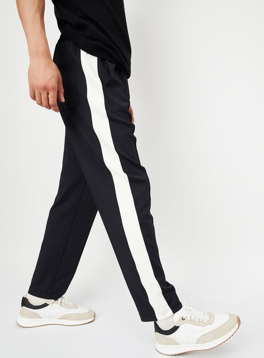 Men Side Panelled Track Pants Black Joggers
