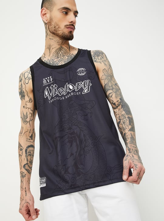 Men Printed Sports T-shirt