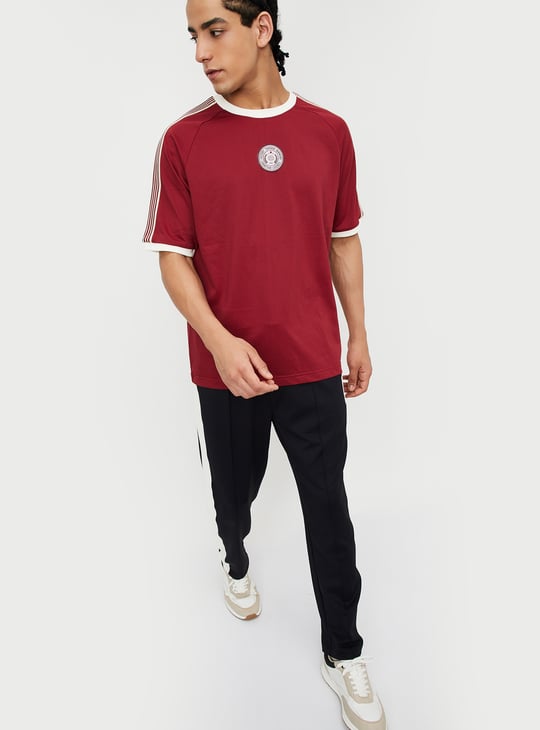 Men Shoulder Striped Oversized Sports T-shirt