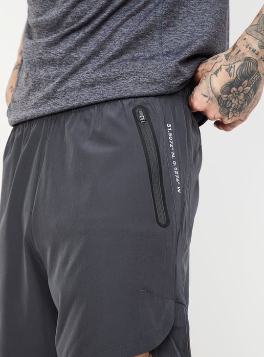 Men Solid Activewear Shorts