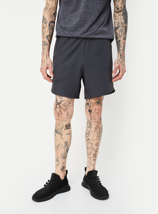 Men Solid Activewear Shorts