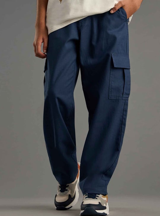 Boys Solid Cargo Trousers