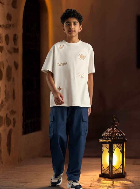 Boys Solid Cargo Trousers
