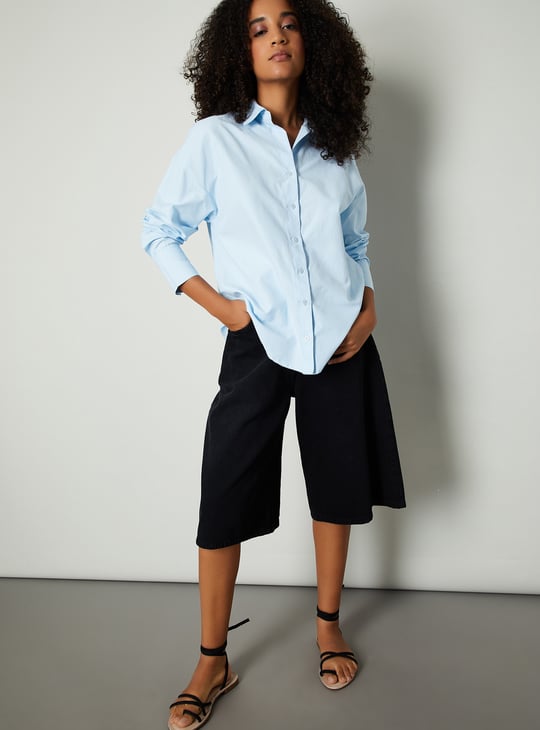 Women Solid Oversized Shirt
