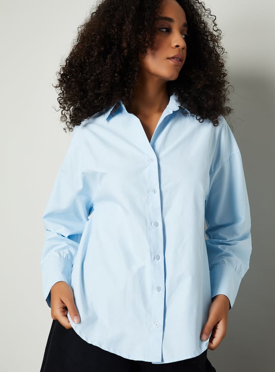 Women Solid Oversized Shirt