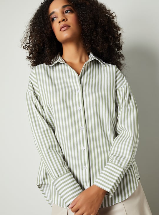 Women Striped Oversized Shirt