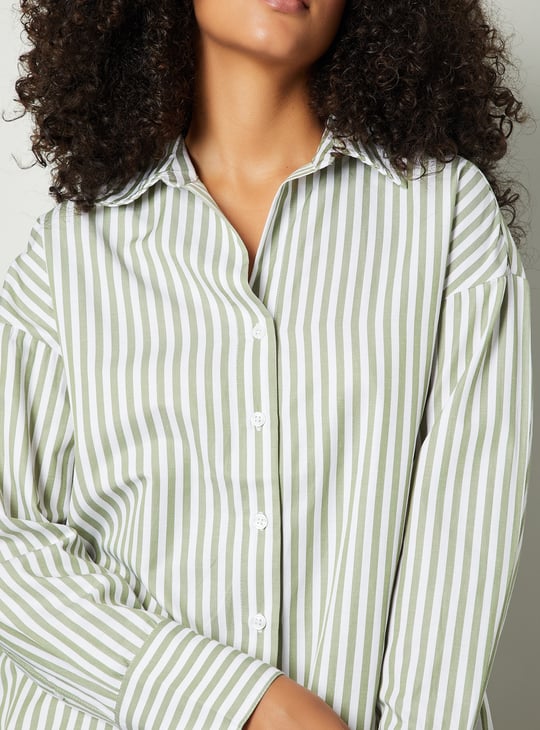 Women Striped Oversized Shirt
