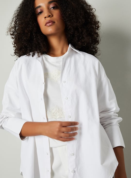 Women Solid Oversized Shirt