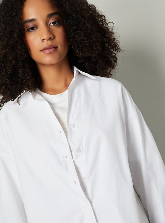Women Solid Oversized Shirt