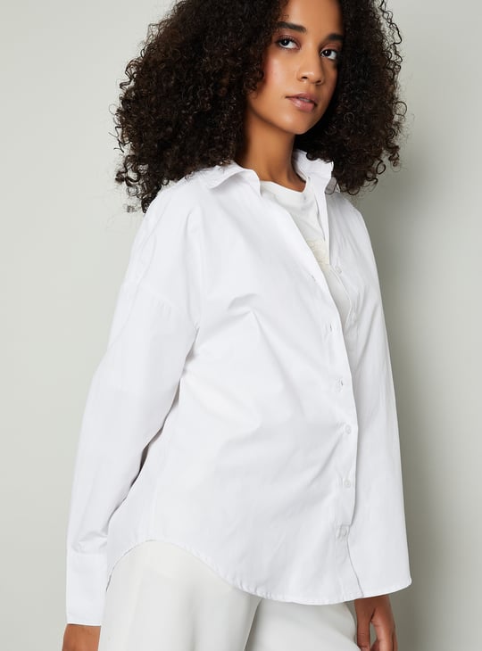 Women Solid Oversized Shirt
