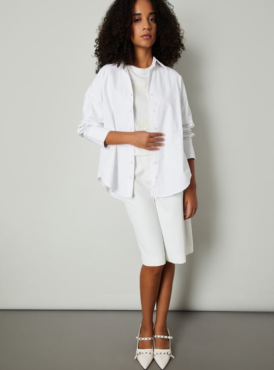 Women Solid Oversized Shirt