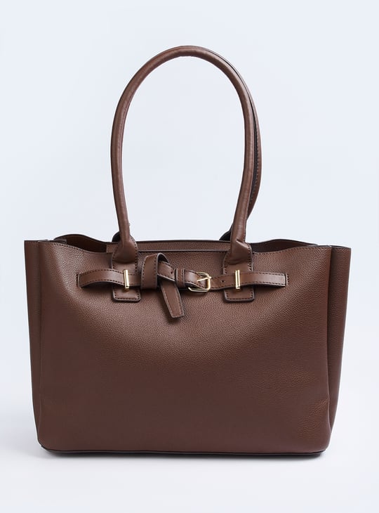 Women Buckle Detail Tote Bag
