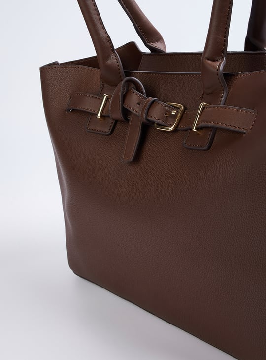 Women Buckle Detail Tote Bag