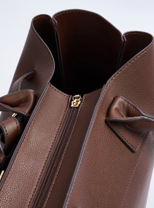 Women Buckle Detail Tote Bag