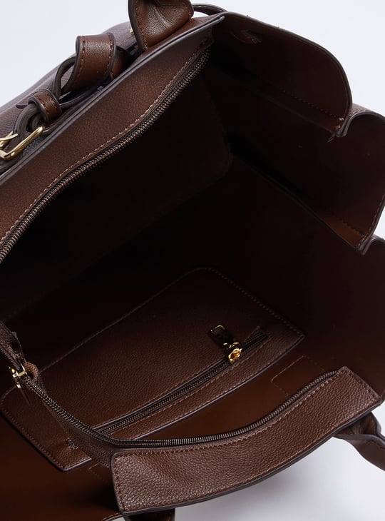 Women Buckle Detail Tote Bag