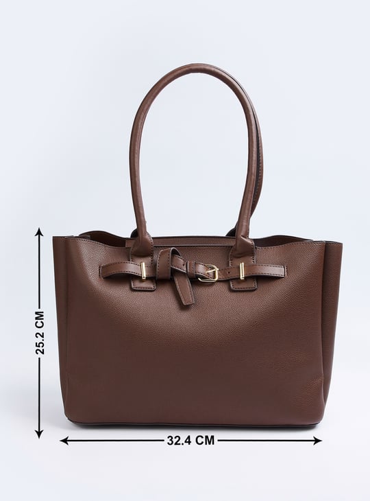 Women Buckle Detail Tote Bag