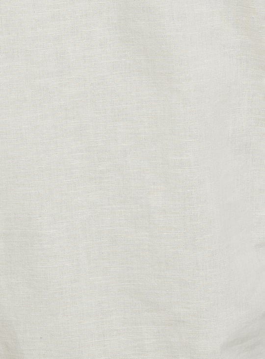 URB_N Men Textured Regular Fit Resort Linen Shirt