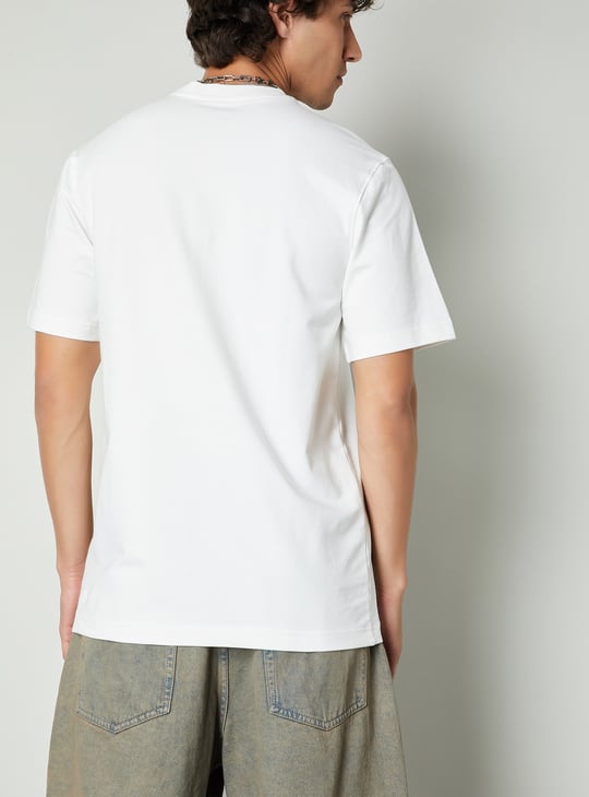 Men Text Embroidered T-shirt